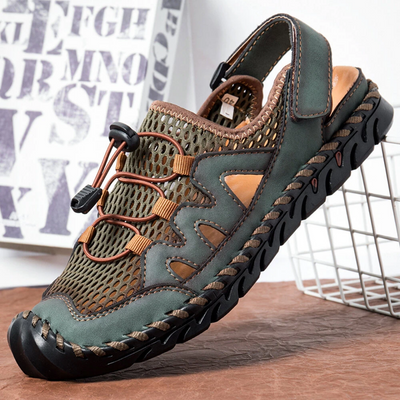 GENUINE LEATHER PREMIUM MESH OUTDOOR SANDALS