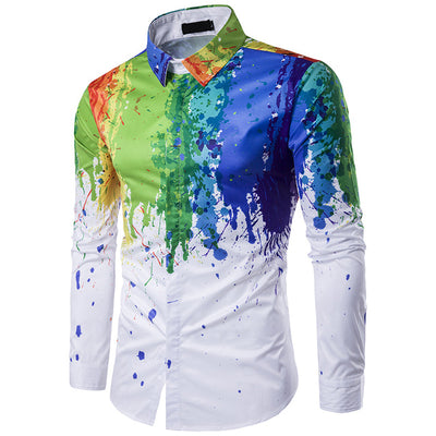 Designer Splash Button Up