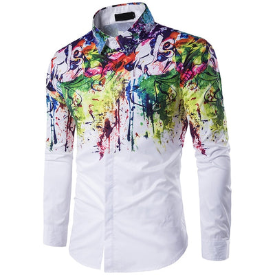 Designer Splash Button Up