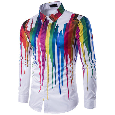 Designer Splash Button Up